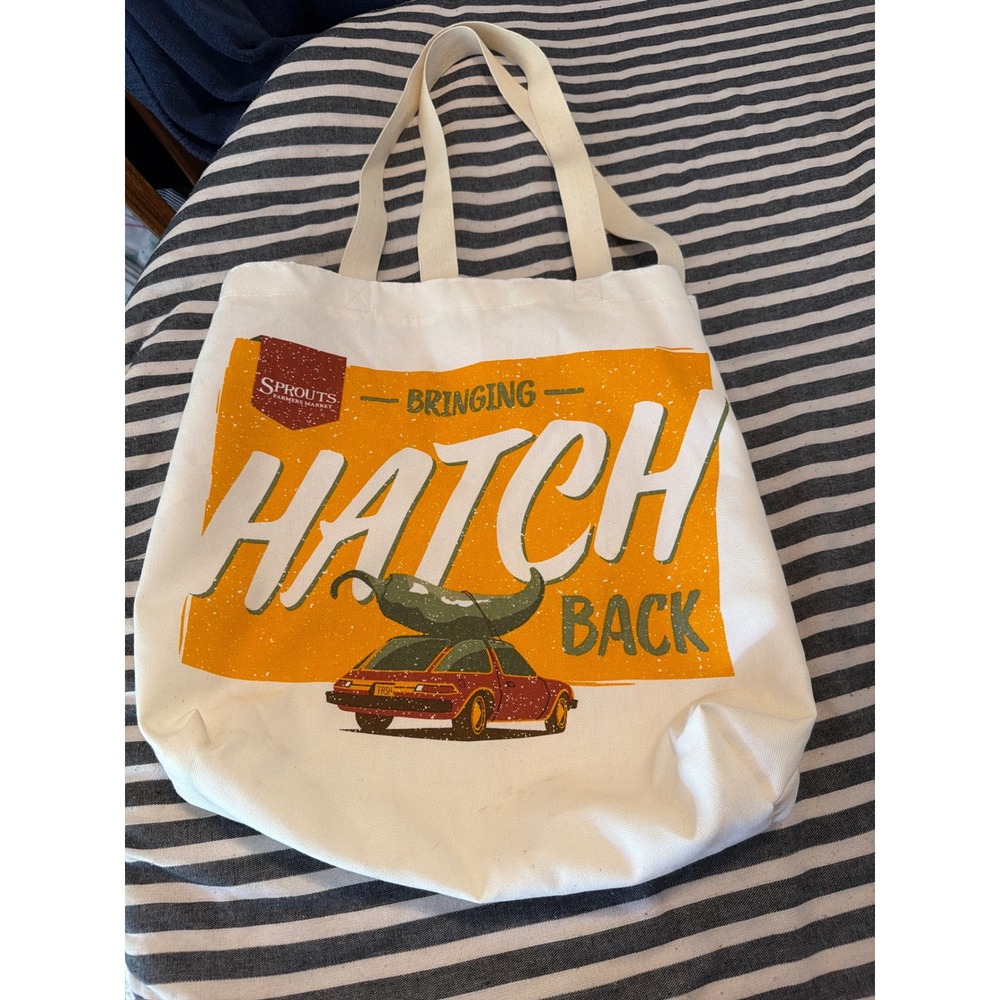Sprouts Farmers Market Bringing Hatch Back Canvas Tote Bag Hatch Chile Graphic
